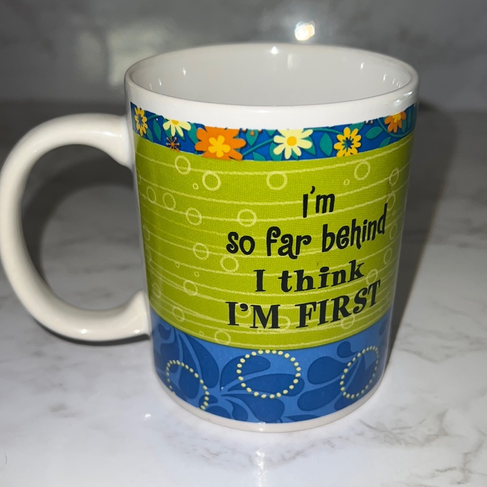 I’m so far behind I think I’m first 🤣Funny coffee cup!